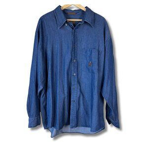 Pendleton Rodeo Denim Shirt Button Down Western Cowboy Americana Men's XL